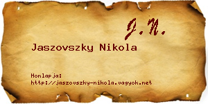 Jaszovszky Nikola névjegykártya